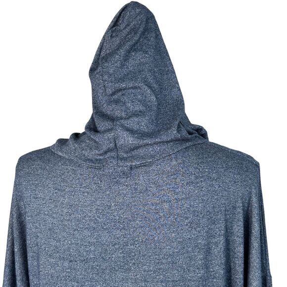 Caution To The Wind Small Pullover Top Hooded Stretch Flared Long Sleeves Blue - Picture 5 of 8